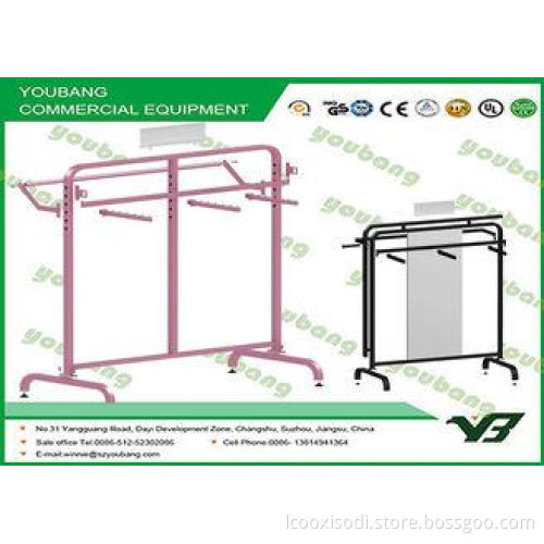 Customize Double Display heavy duty garment racks on wheels
